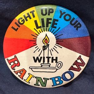 Vintage Rainbow Candle Button